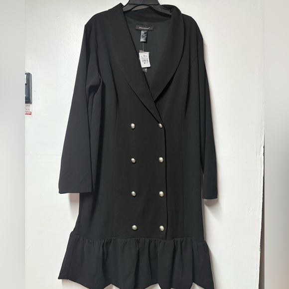 Ashley Stewart Black Ruffled Long Sleeve Dress - Picture 2 of 7